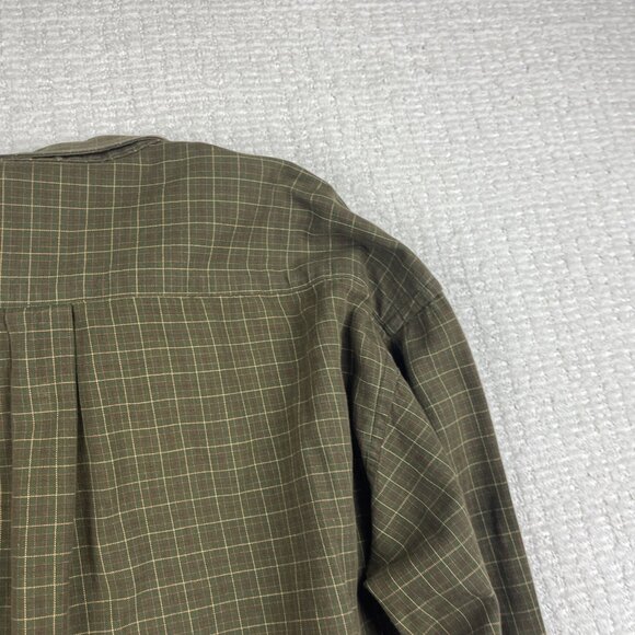 Viyella Long Sleeve Shirt Green / Red Plaid Wool Blend Button Down Men's Size L - Picture 15 of 16
